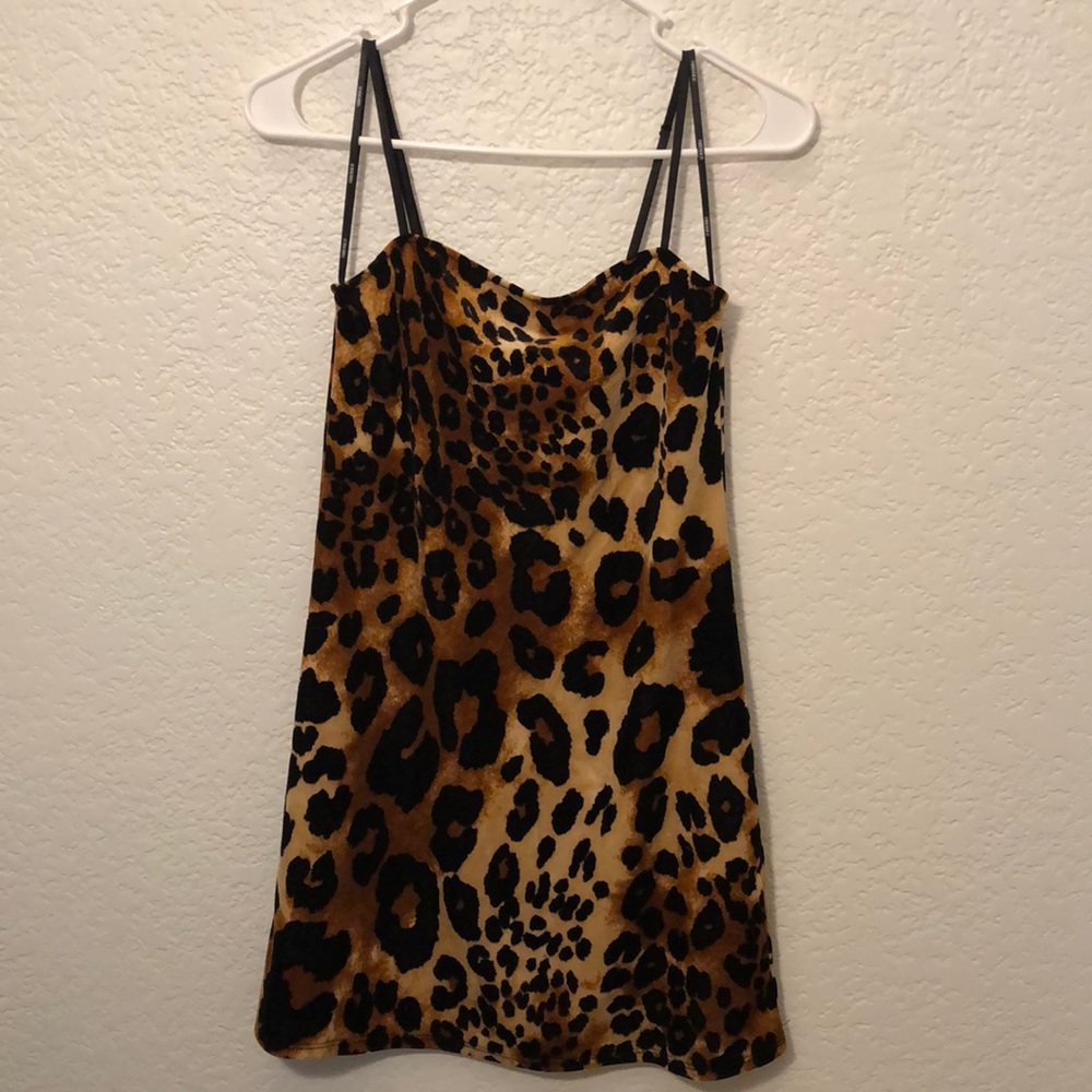 F21 leapord-print velour dress